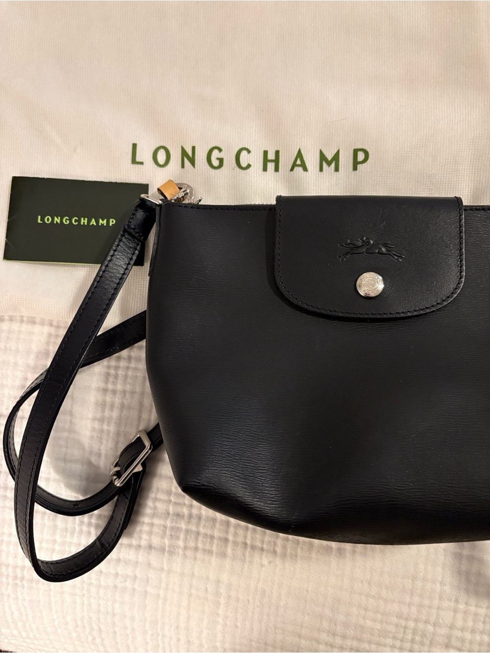 Longchamp Black Crossbody Bag with Flap size small